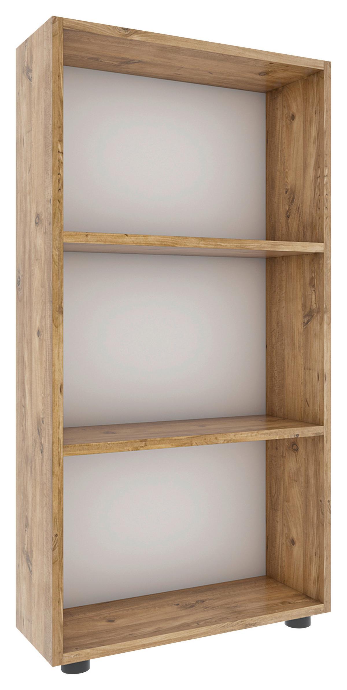 Regal Bulas, Hrast - črna/medeni hrast, Moderno, umetna masa/leseni material (56/108/20cm) - MID.YOU