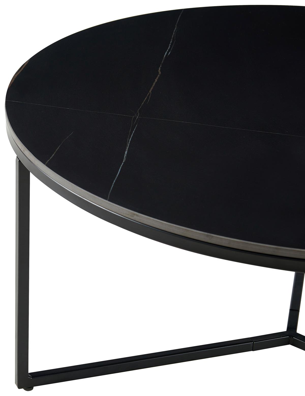 STOLIK KAWOWY RIJEKA - czarny, Design, metal/ceramika (80/80/37cm) - Livetastic