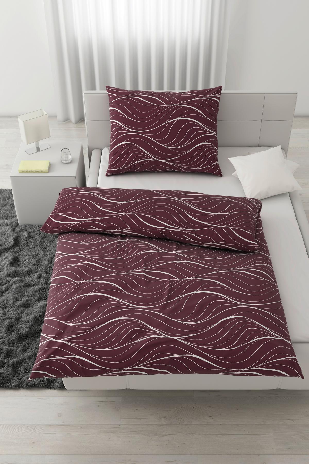 BETTWÄSCHESET WAVES - Beere, Textil (160/210cm) - Modern Living