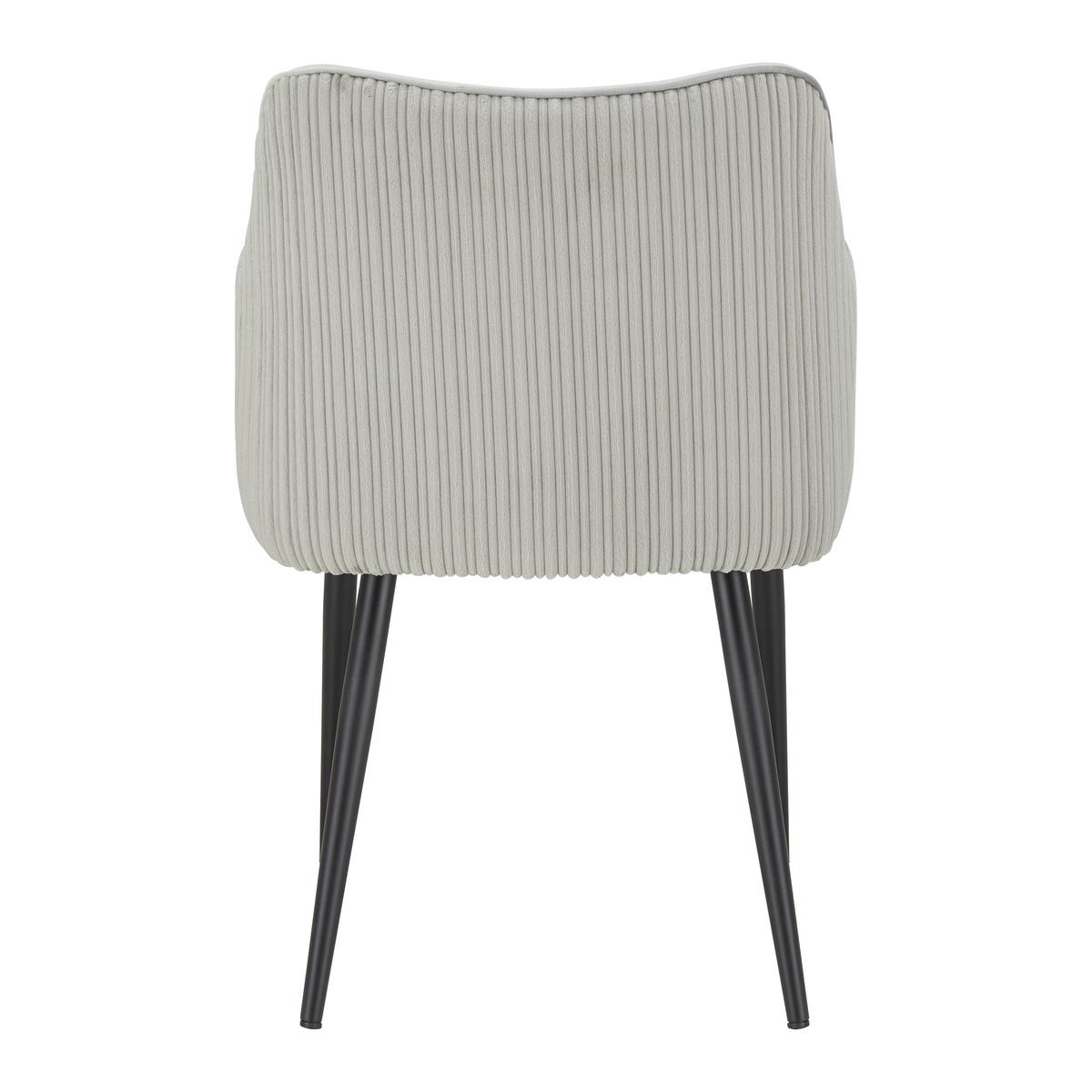 Armlehnstuhl Caria Hellgrau Samt Gepolstert - Hellgrau/Schwarz, MODERN, Holz/Textil (57/89/60cm) - Bessagi Home
