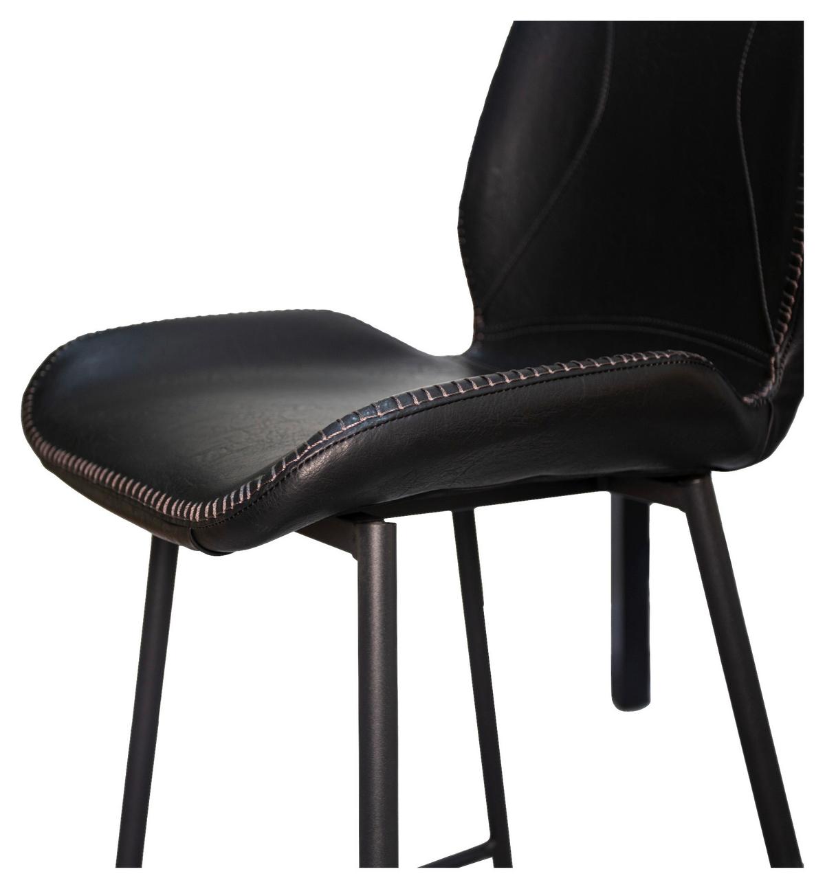 Barhocker-Set Barron 2er-Set ca. 47x99 cm Schwarz - Schwarz, KONVENTIONELL, Kunststoff/Textil (47/99/55cm) - MID.YOU