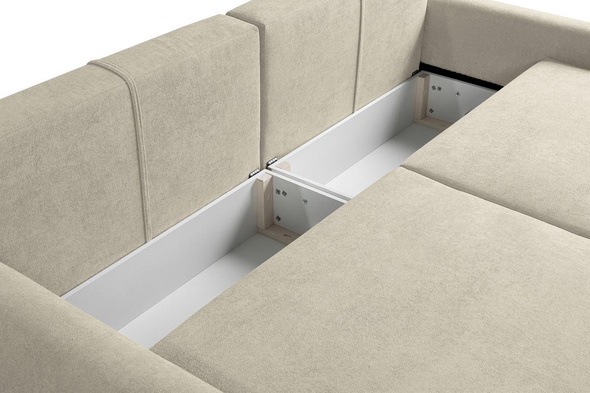 Zofa S Posteljno Funkcijo Almi, Bež - črna/bež, Design, umetna masa/tekstil (260/100/80cm) - Livetastic