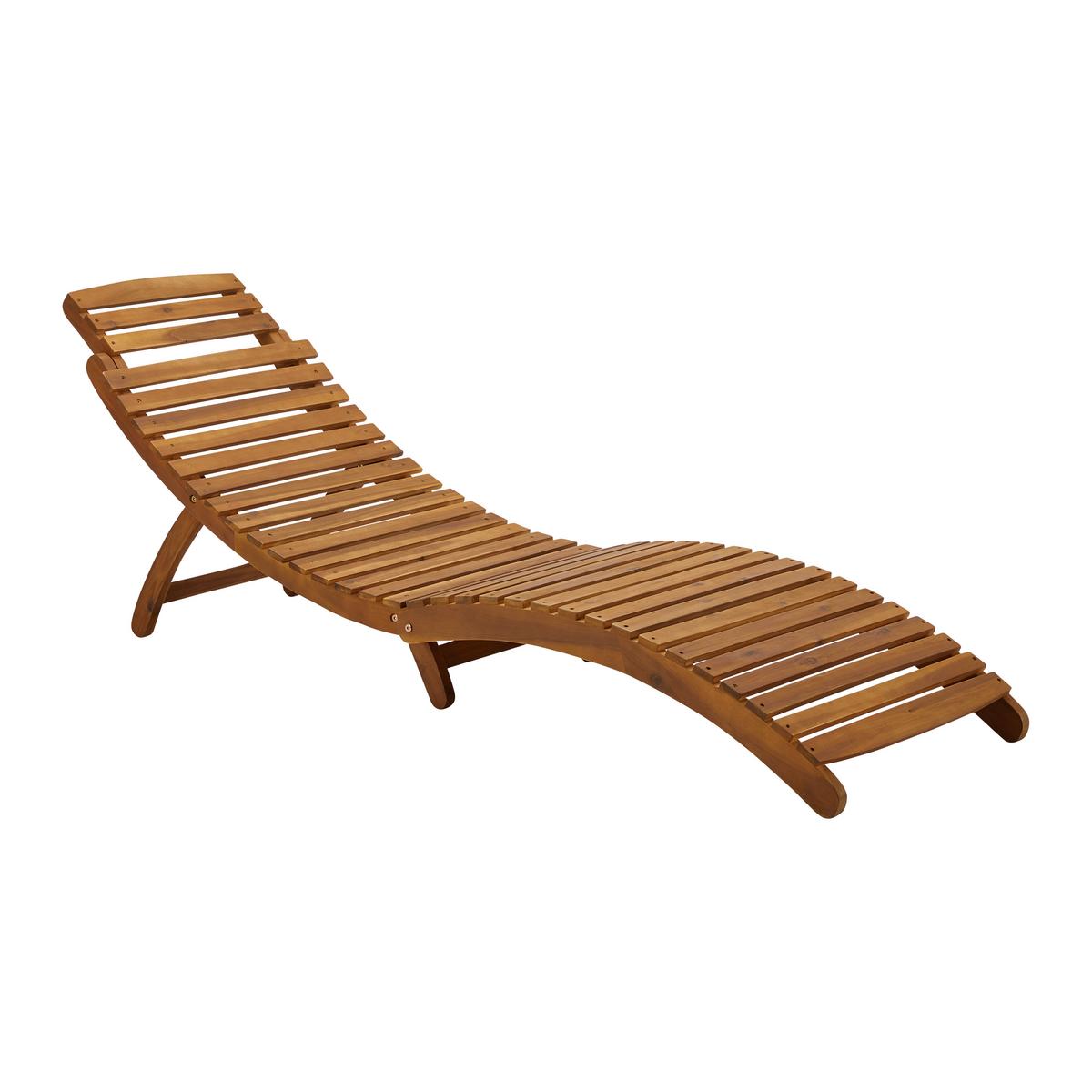 Gartenliege Bora Beige Akazie/Outdoorstoff - Beige, MODERN, Holz/Textil (180/54/62cm) - Bessagi Garden