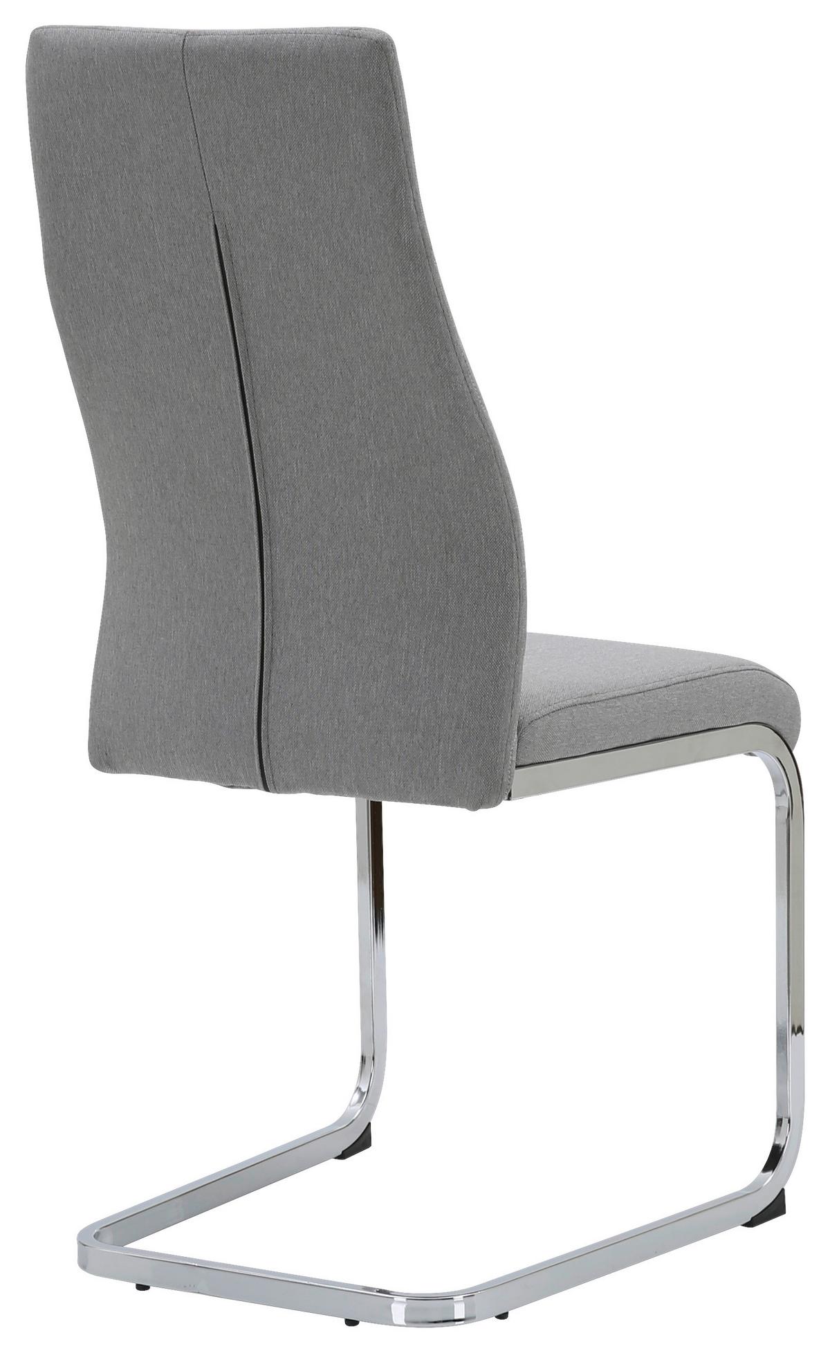 Stolica Erika - siva/srebrne boje, Basics, metal/tekstil (44/99/60cm) - Modern Living