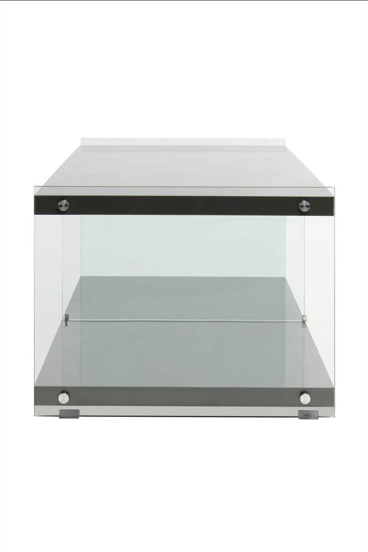 Beistelltisch Tv-Tisch Elementary 100 Grau - Grau, Design, Glas/Holz (120/45/60cm) - Kayoom