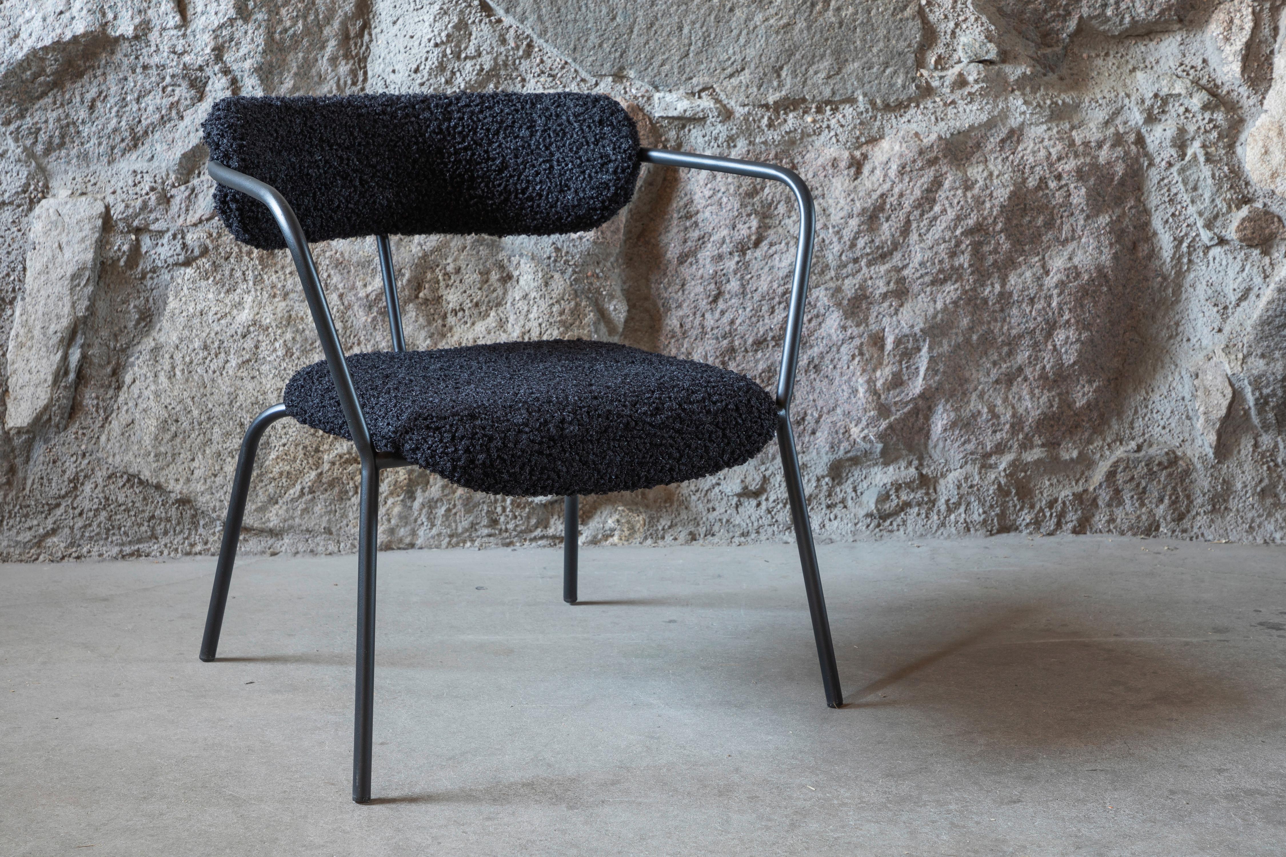 SESSEL DUFFY - Schwarz, Design, Textil/Metall (68/69/67cm) - Livetastic