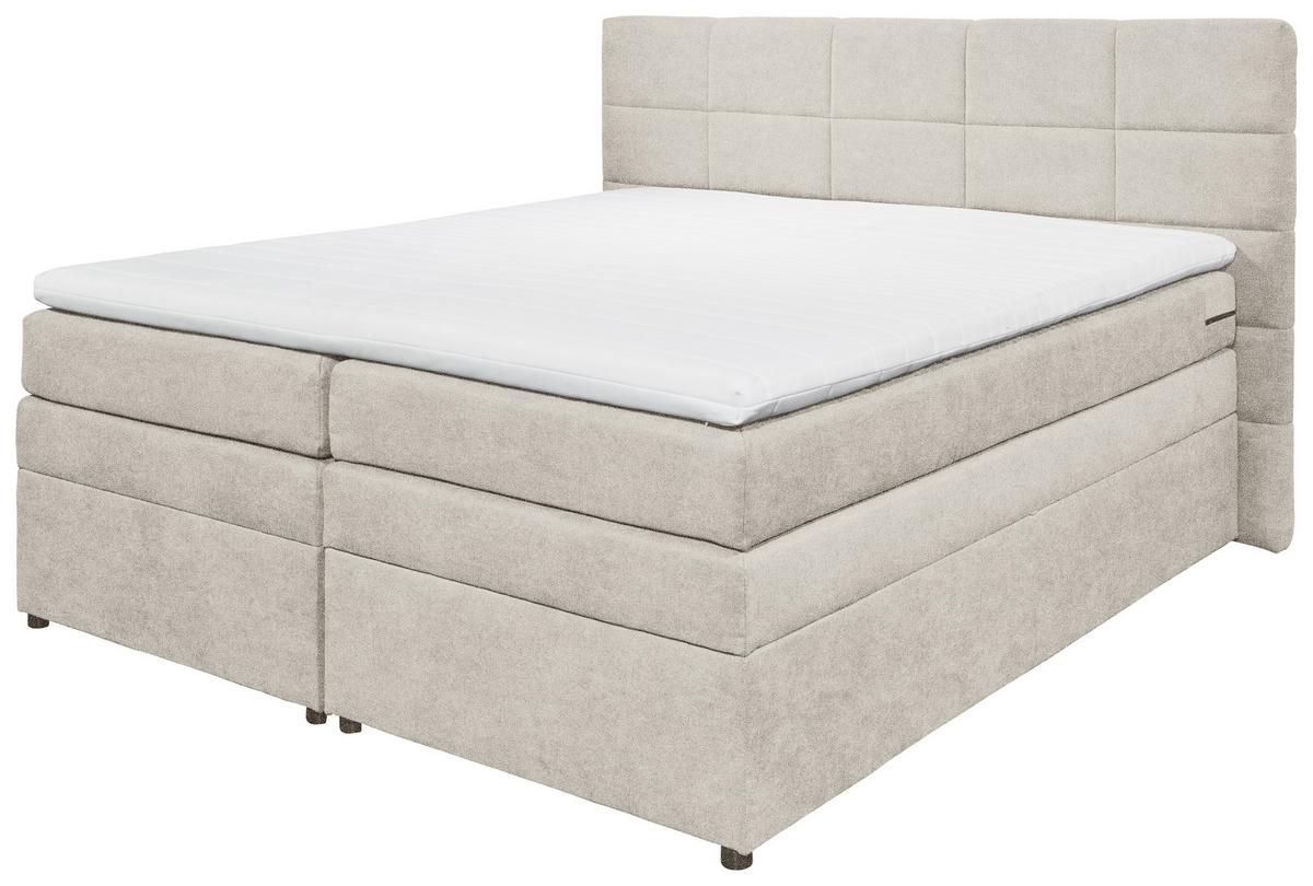 Boxspringbett Tacoma 3 inkl. Topper ca. 180x200 cm Sandf. - Sandfarben, KONVENTIONELL, Kunststoff/Textil (180/200cm) - MID.YOU