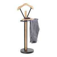 Herrendiener Micha II Naturfarben/Schwarz - Schwarz/Naturfarben, Modern, Holz/Metall (45/111/28.5 cmcm) - Mömax