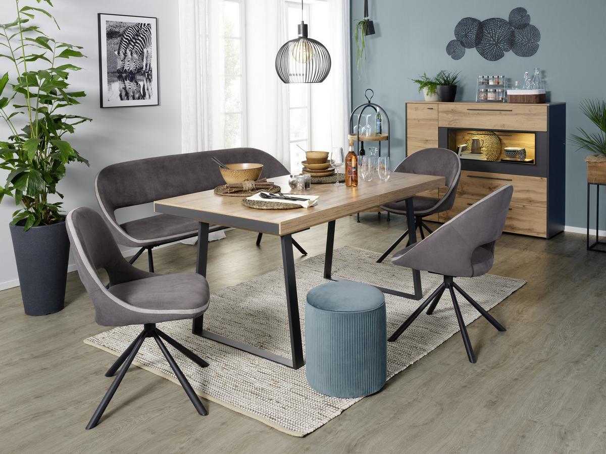 Stol Lobito, Vintage Siva - siva/črna, Moderno, kovina/tekstil (59/86/59cm) - Mömax