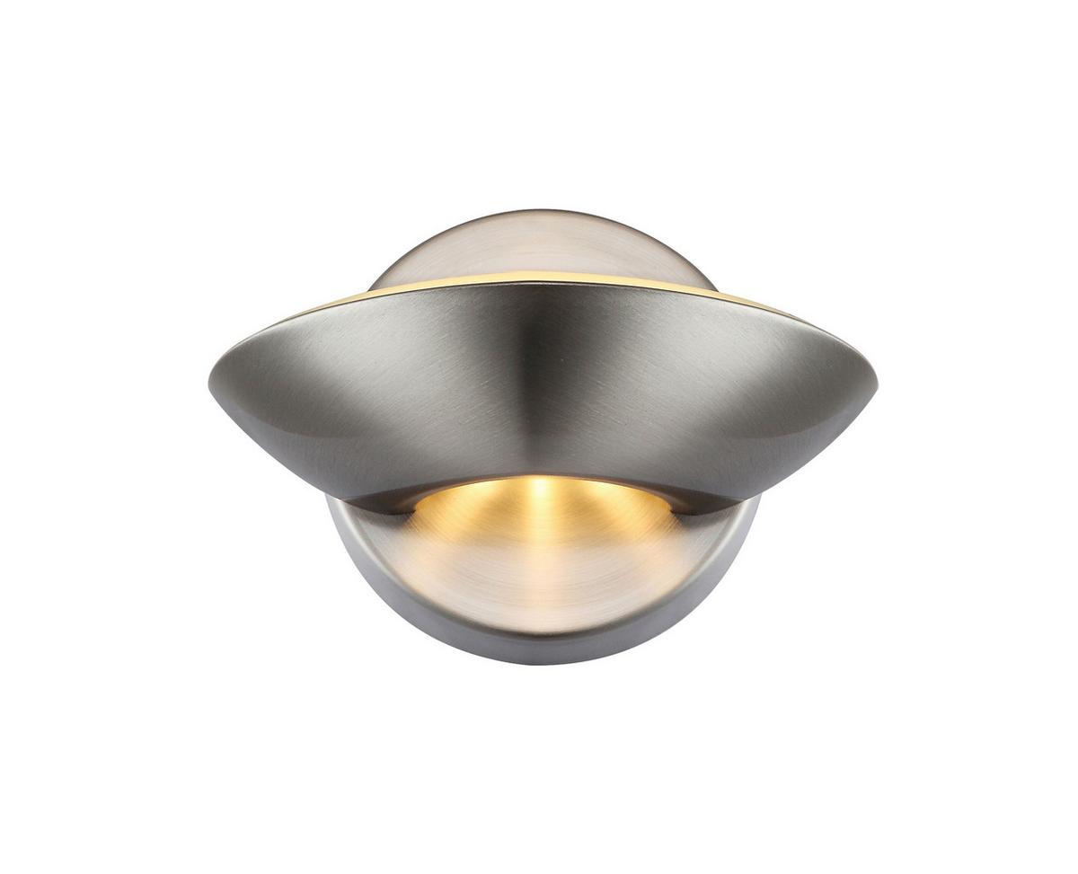 LED-Wandleuchte 76001 in Nickelfarben max. 5 Watt - Nickelfarben, Design, Glas/Metall (16,5/11cm) - Globo
