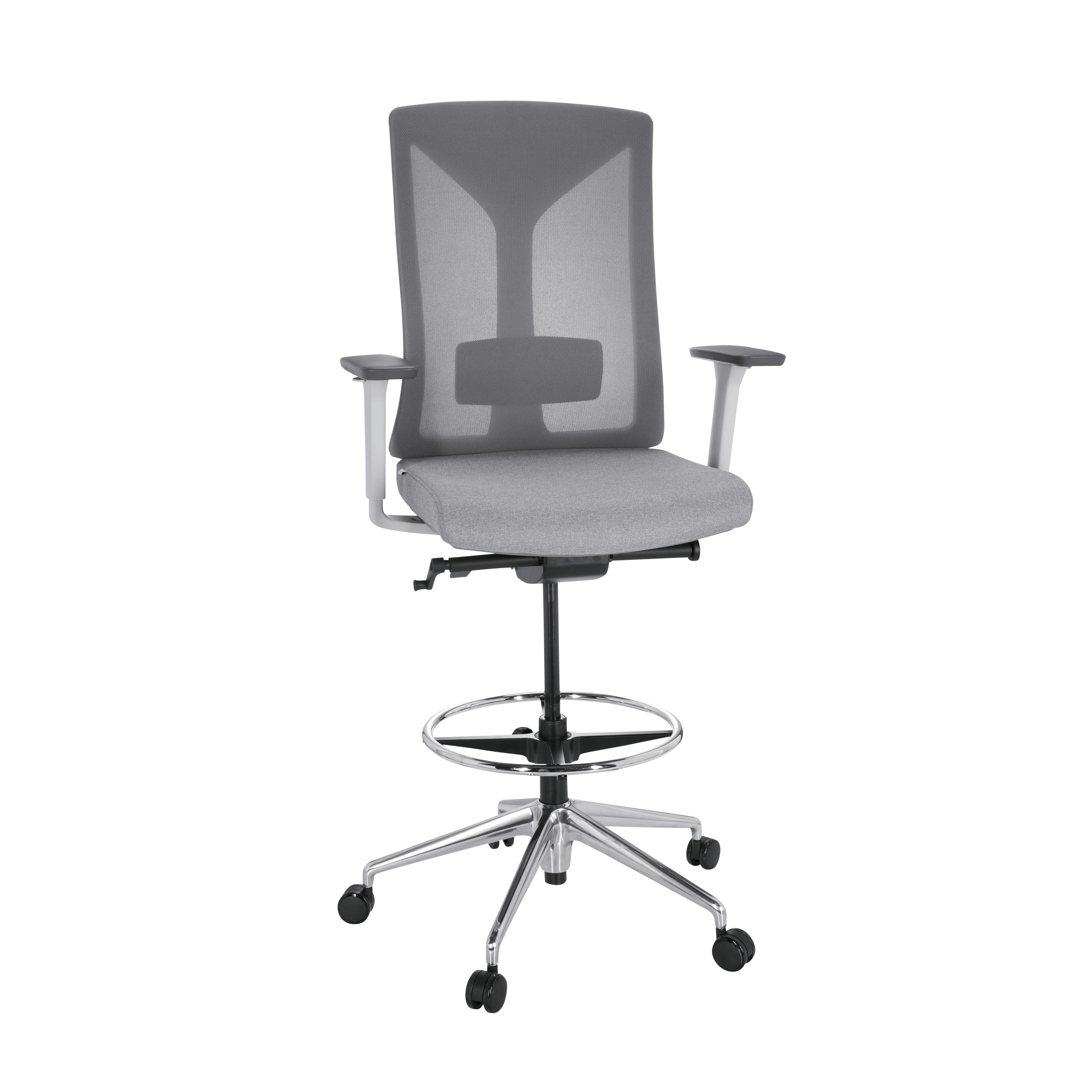 Pisarniški Stol Halifax Work, Siva - srebrne barve/siva, Basics, kovina/umetna masa (68/122/60cm) - MID.YOU