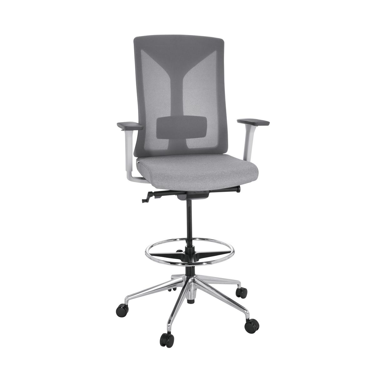 Pisarniški Stol Halifax Work, Siva - srebrne barve/siva, Basics, kovina/umetna masa (68/122/60cm) - MID.YOU