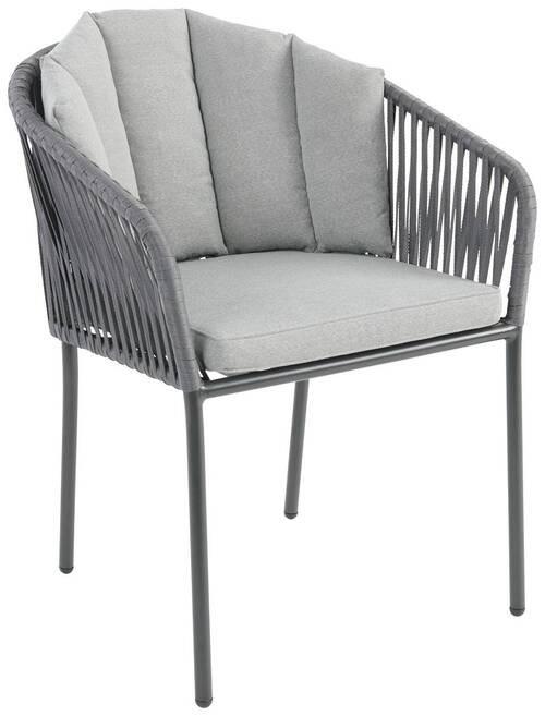 FOTEL OGRODOWY ZOE - czarny/szary, Modern, tworzywo sztuczne/metal (59/77,5/61cm) - Ambia Garden