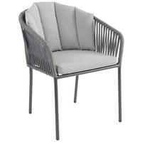 FOTEL OGRODOWY ZOE - czarny/szary, Modern, tworzywo sztuczne/metal (59/77,5/61cm) - Ambia Garden