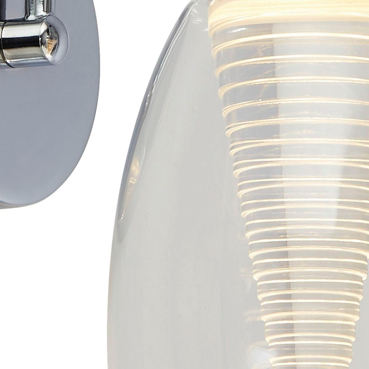 Led Falilámpa Cyclone 97292-1cl - krómszínű, Basics, üveg/fém (11.5/20/26.5cm)