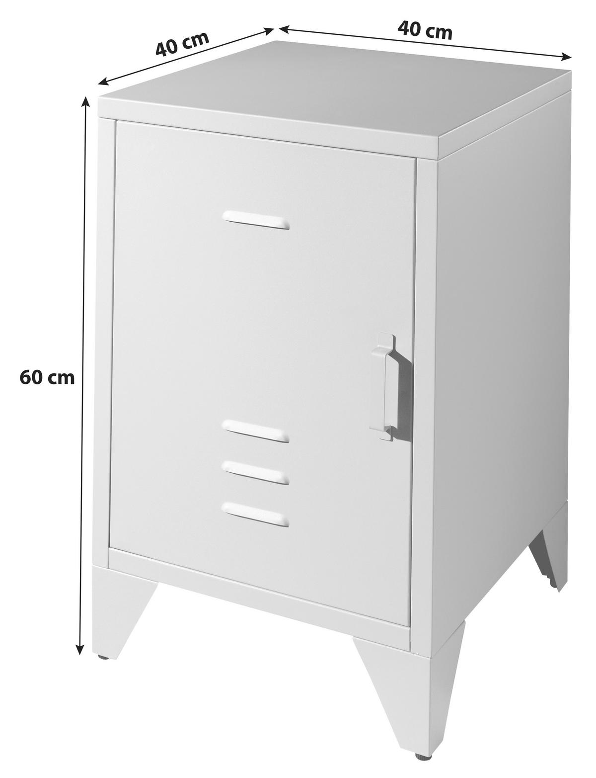 Nachtkästchen Bronxx Blau - Blau, MODERN, Metall (40/60/40cm) - Vipack