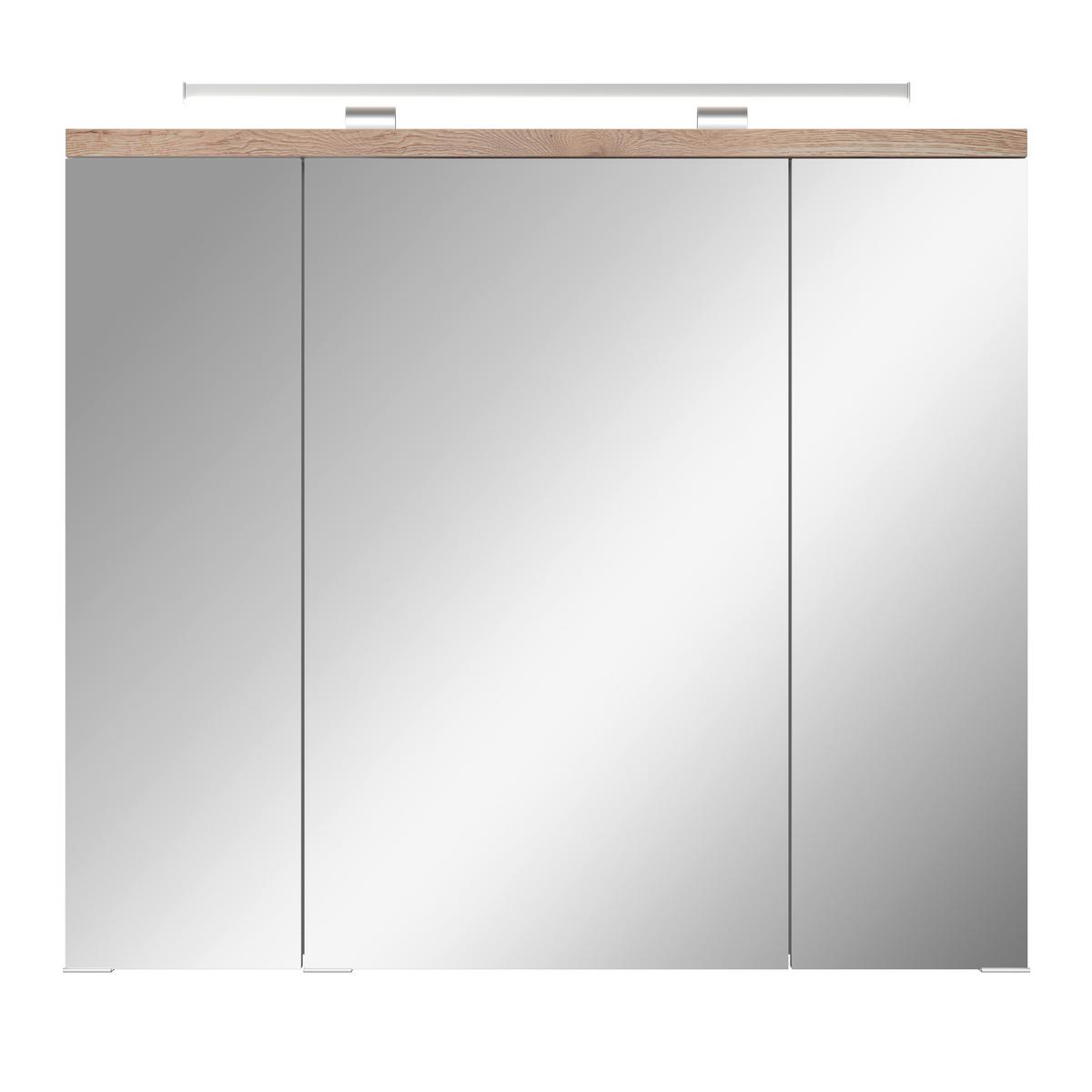 Omara Z Ogledalom Marbella, Bela, Led - barve kroma/bela, Moderno, kovina/steklo (80/70/20cm) - Mömax