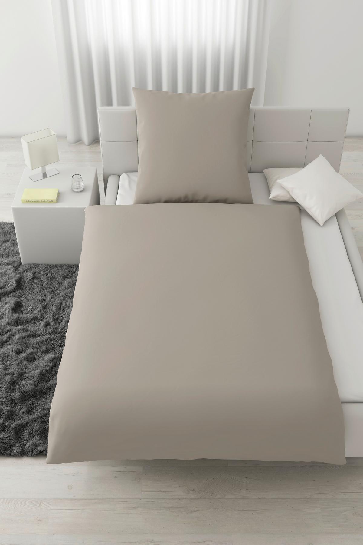 Bettwäsche Bio-Anna Beige ca. 135x200cm - Beige, Natur, Textil (135/200cm) - ecoTree