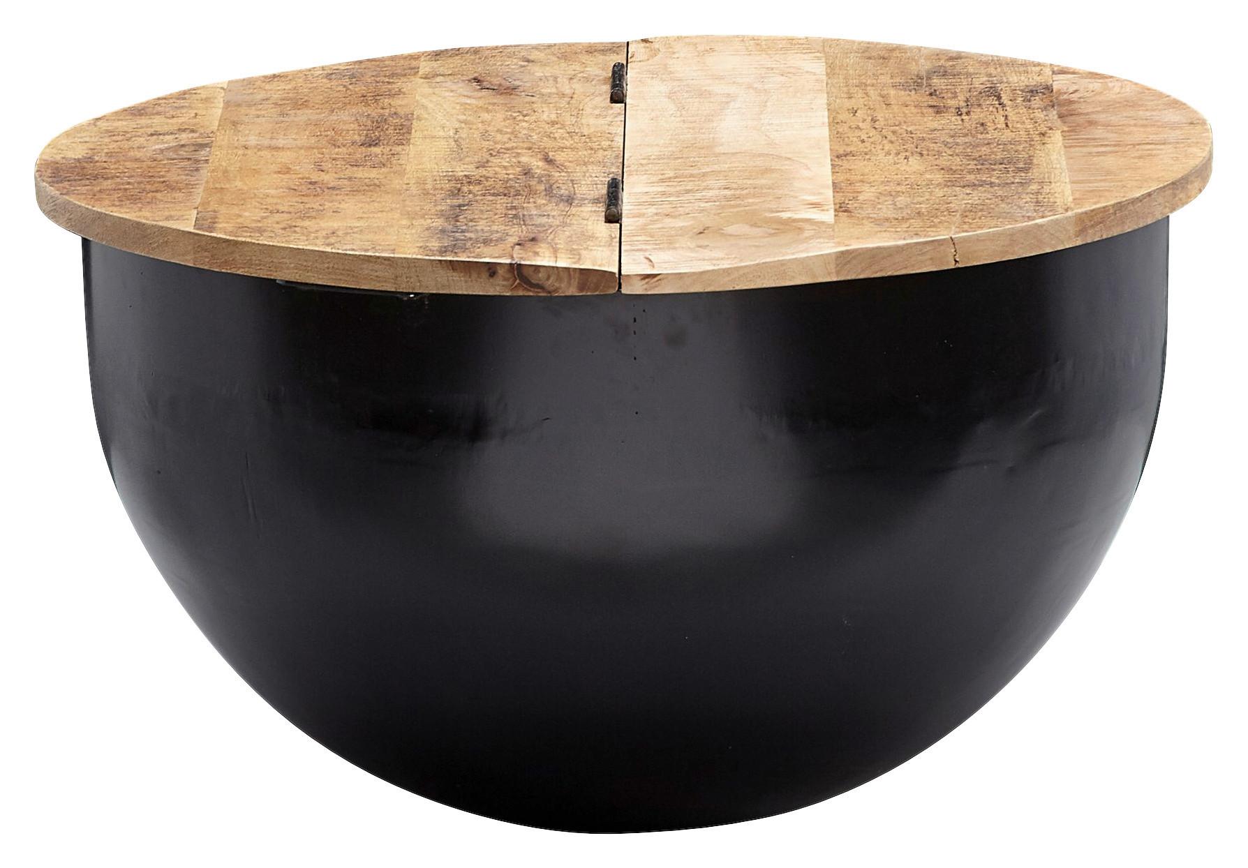 Klubska Miza Wohnling - črna/rjava, Moderno, kovina/les (60/60/34cm) - MID.YOU