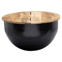 Klubska Miza Wohnling - črna/rjava, Moderno, kovina/les (60/60/34cm) - MID.YOU