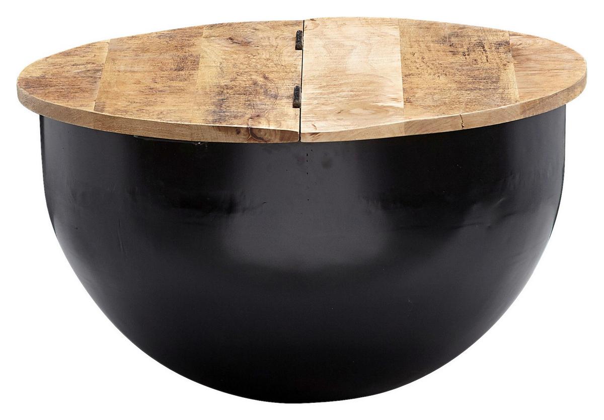 Klubska Miza Wohnling - črna/rjava, Moderno, kovina/les (60/60/34cm) - MID.YOU