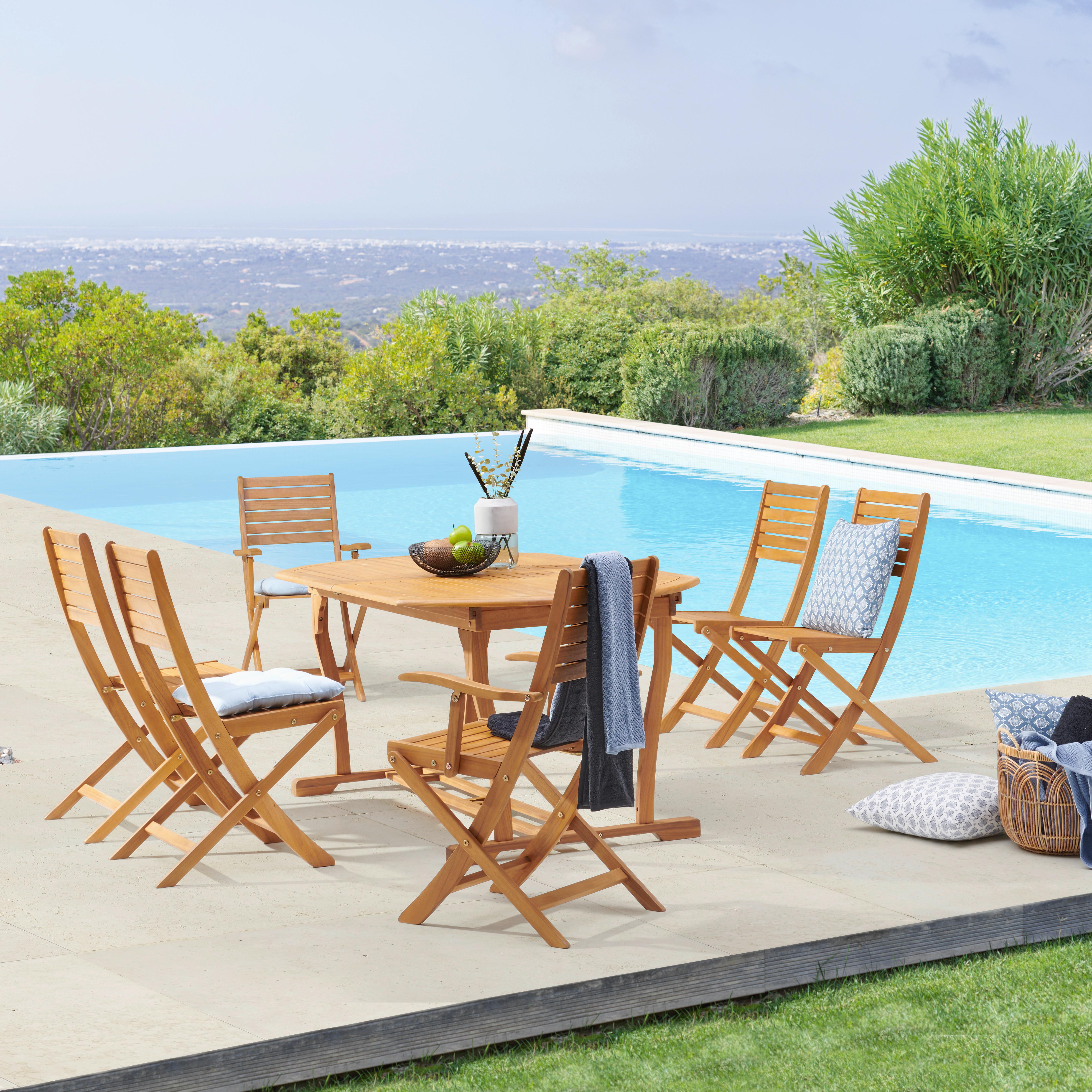 Vrtna Garnitura Kiel, Masivno, Raztegljiva Miza - barva tikovine, Natur, les (160-220/100/74cm) - James Wood