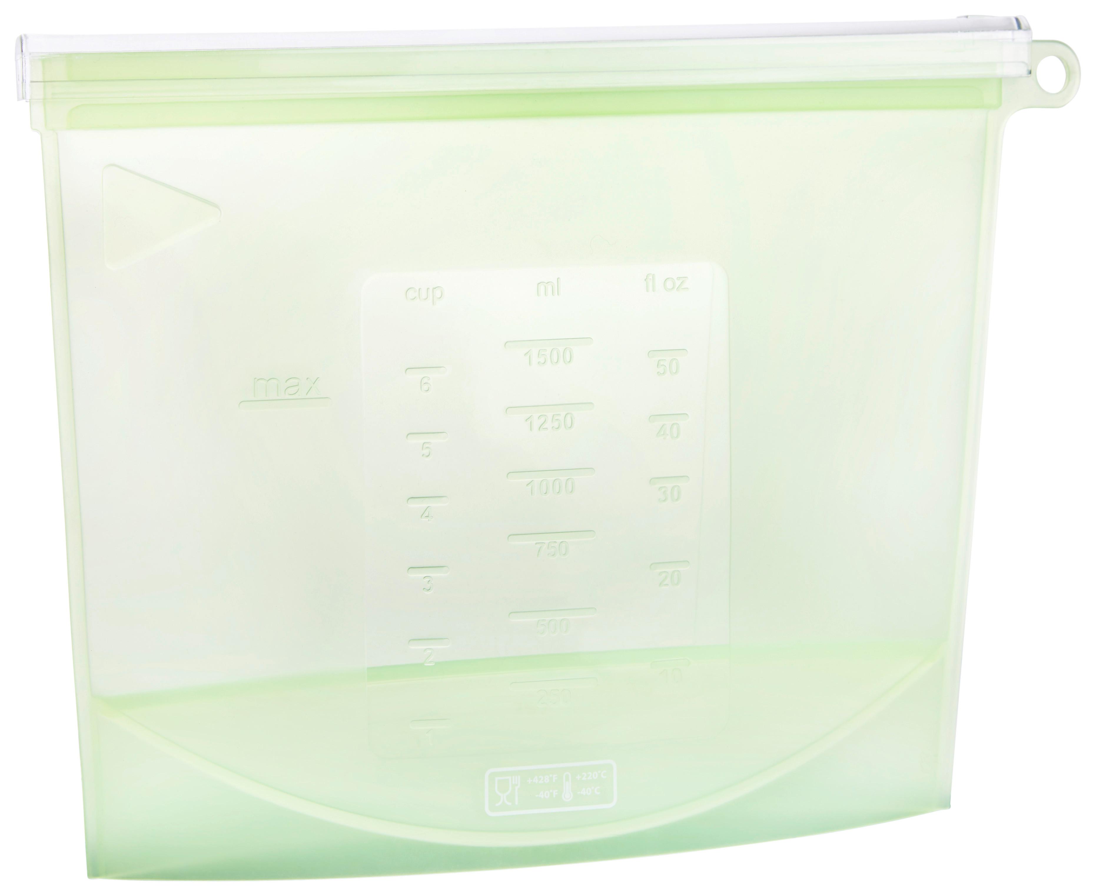 Pungă universală Zipper - verde/transparent, plastic (1500ml) - Modern Living