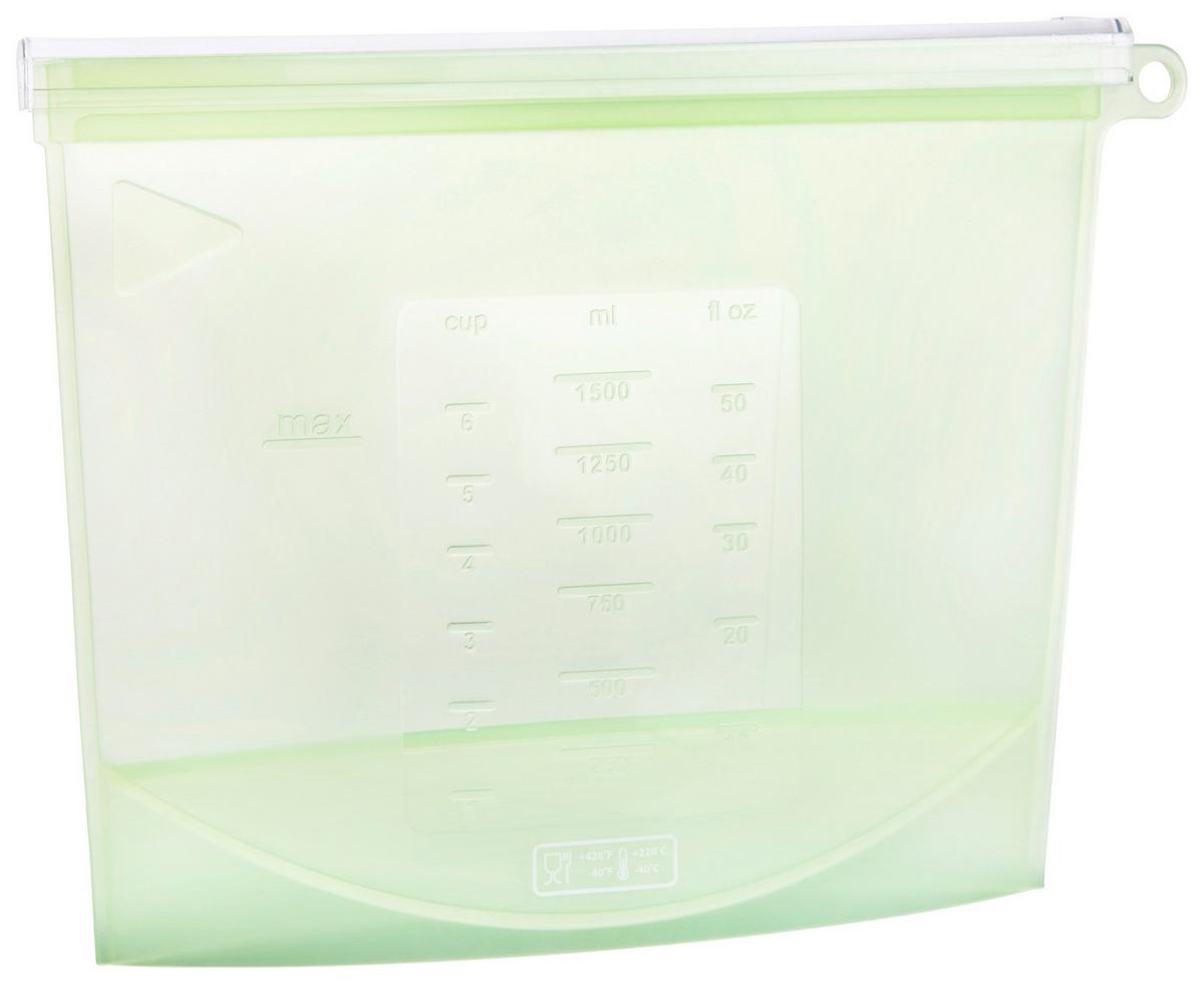 Pungă universală Zipper - verde/transparent, plastic (1500ml) - Modern Living
