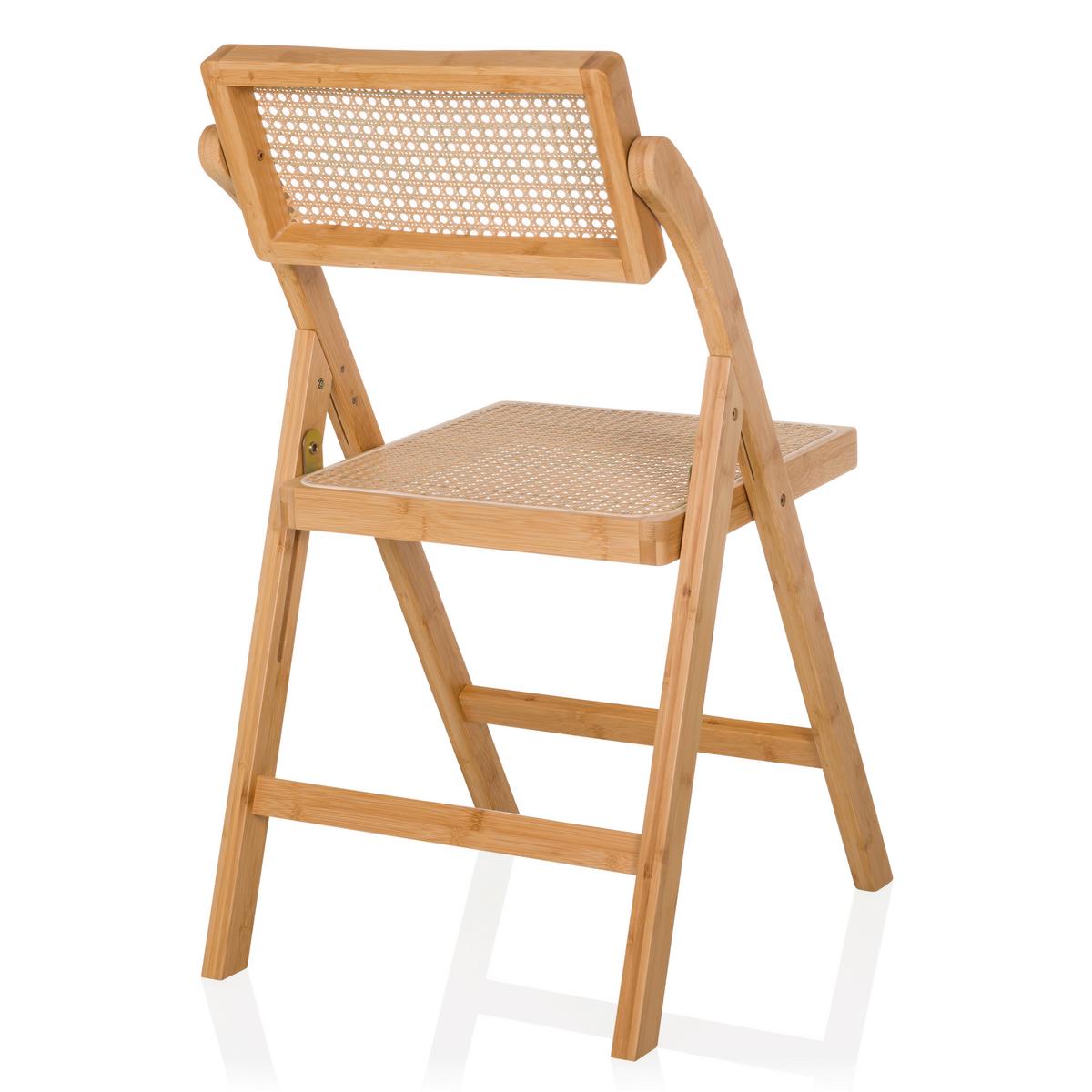 Zložljiv Stol Tudela Bamboo, Rjava - rjava, Moderno, les (45,5/83,5/45cm) - Gardenson