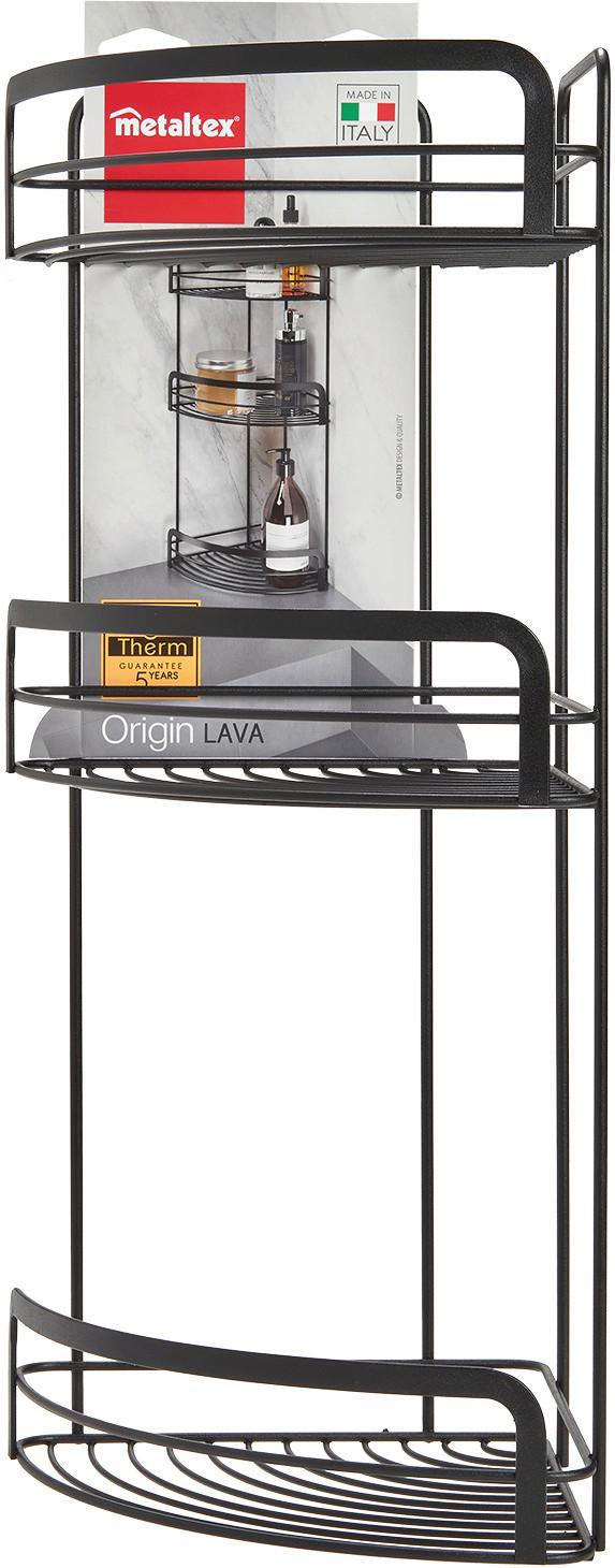 Fürdőszobai Polc Lava Mx401126 - fekete, fém (20/48/20cm) - Metaltex