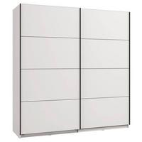 Schwebetürenschrank Gard 200 in Weiss - Weiss/Schwarz, Konventionell, Holzwerkstoff/Metall (195/217/61cm) - Mömax