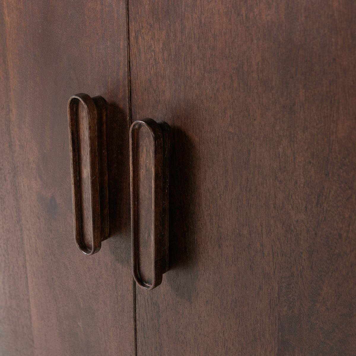 Mehrzweckschrank Liya Mangoholz - Dunkelbraun, Design, Holz (60/200/35cm) - Livetastic