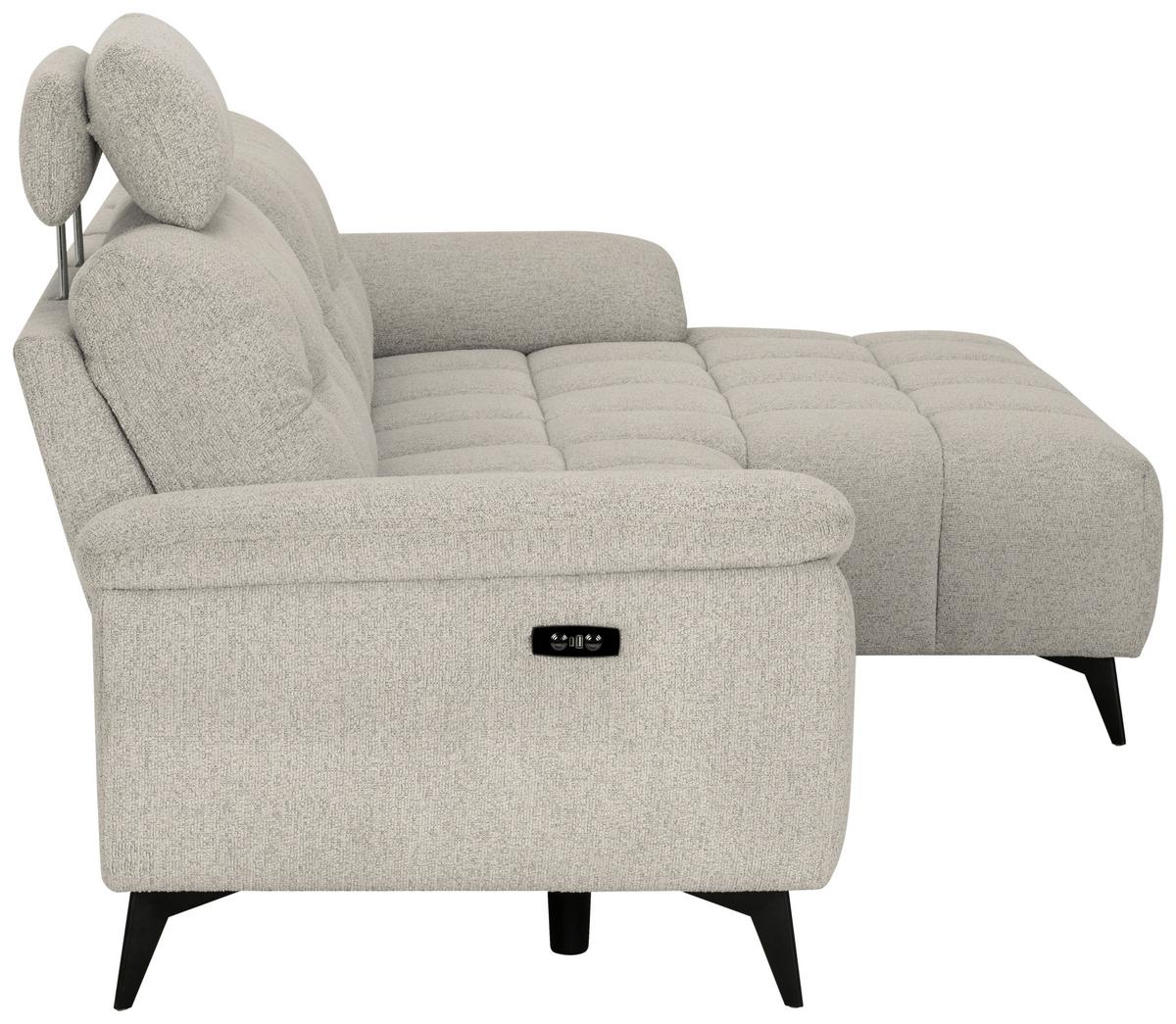 Sedežna Garnitura Venice, Desna - črna/bela, Moderno, kovina/tekstil (268/107/156cm) - Premium Living
