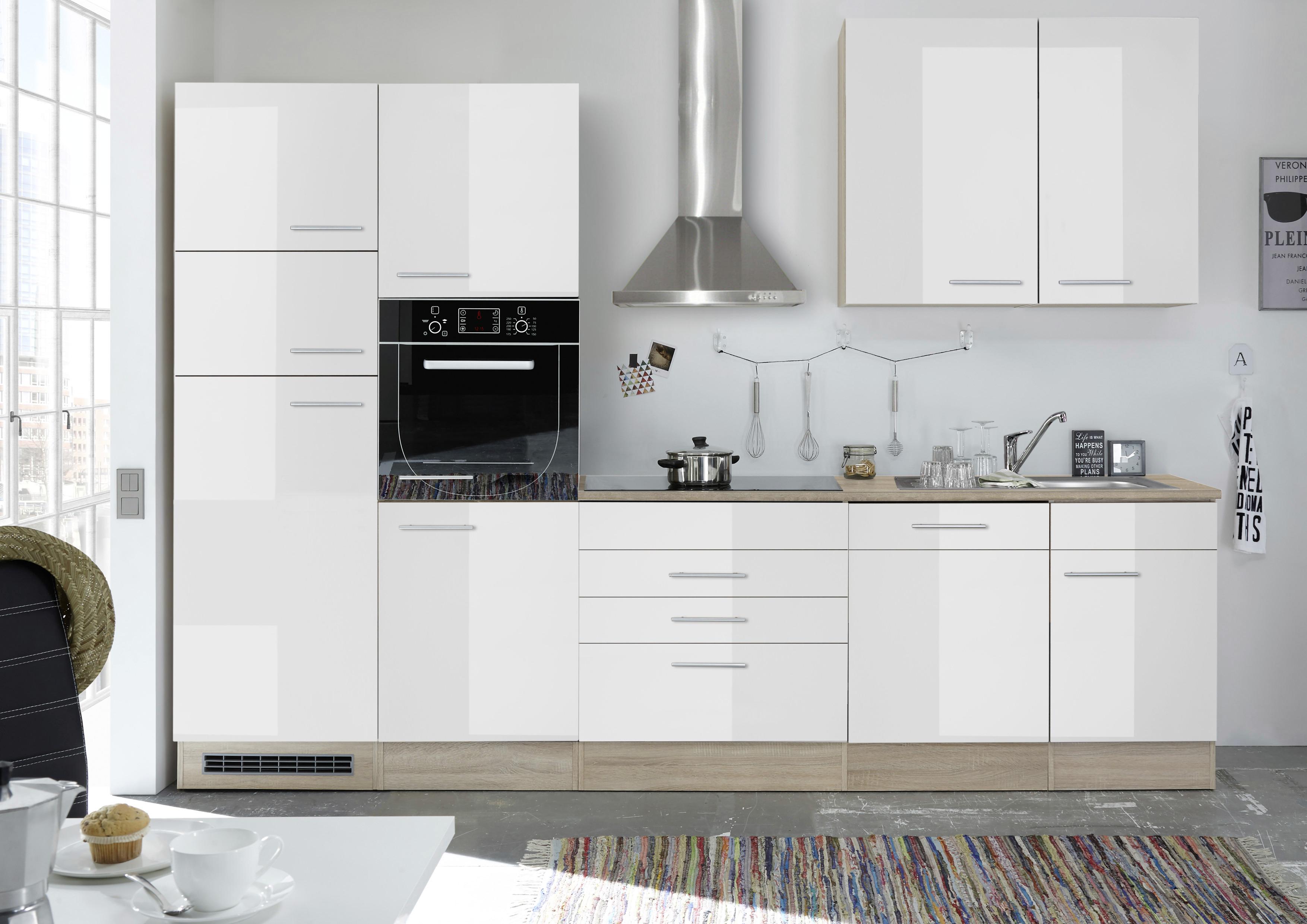 Bucătărie standard Laurel - alb, Modern, material pe bază de lemn (310/211/60cm) - Modern Living