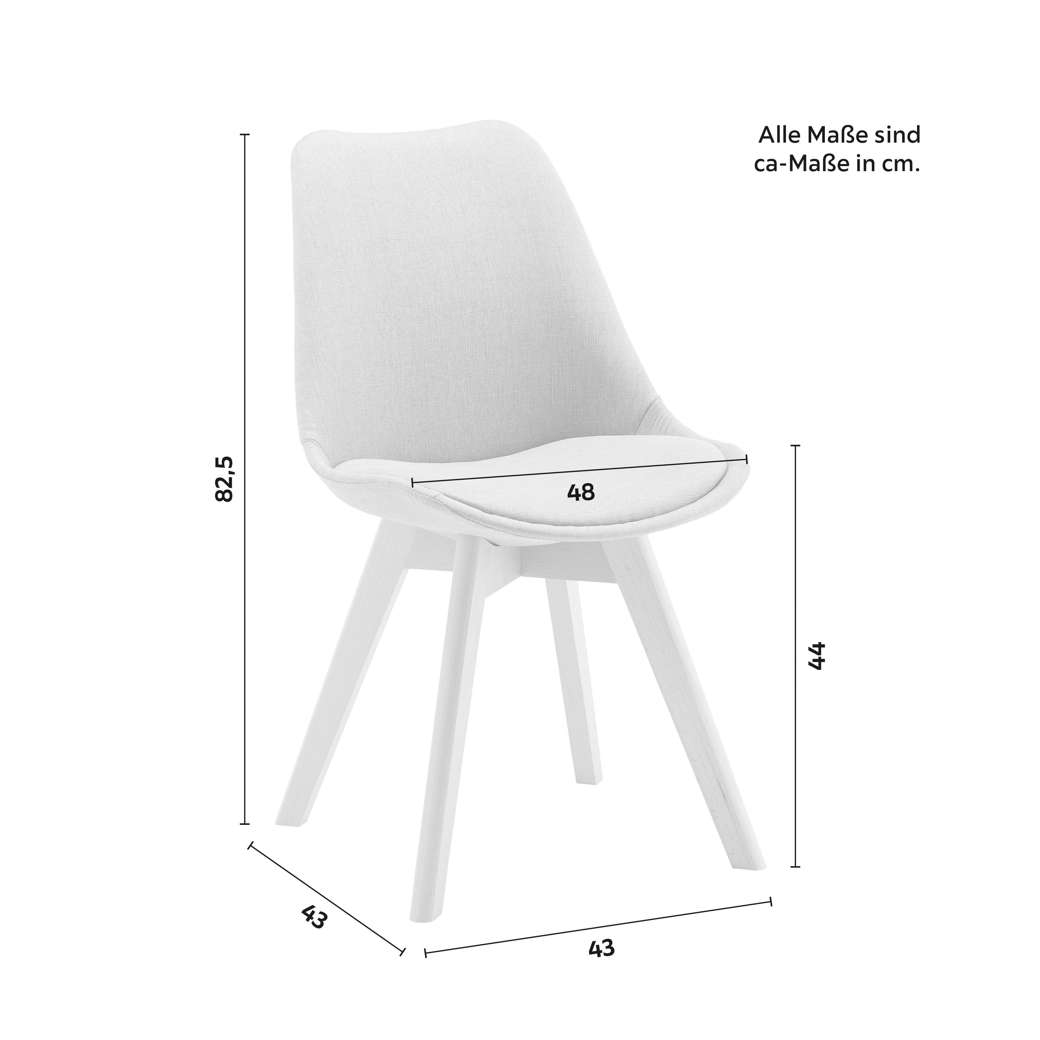 STOL ROCKSI - bokfärgad/grå, Modern, trä/textil (43/82,5/43cm) - Bessagi Home