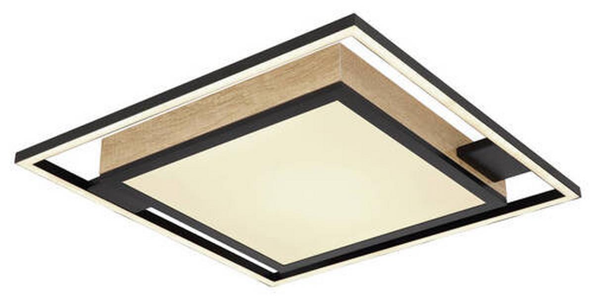 Stropna Led-svetilka Jorry, S Sijalko - črna/temno rjava, Design, kovina/umetna masa (40/40/6cm) - Globo
