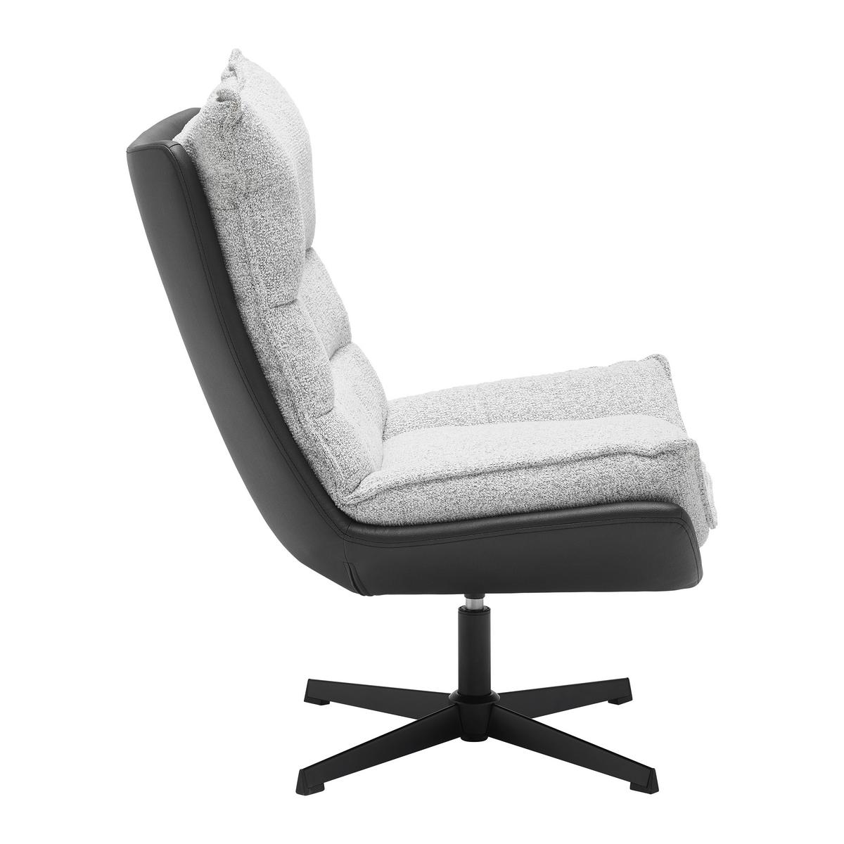 Fotel Audrey - krémszínű/fekete, Modern, textil/fa (82/104/89cm) - Mömax