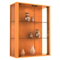 Viseča Vitrina Udina, Barva Bukve - črna/barve bukve, Konvencionalno, umetna masa/steklo (60/80/25cm) - MID.YOU