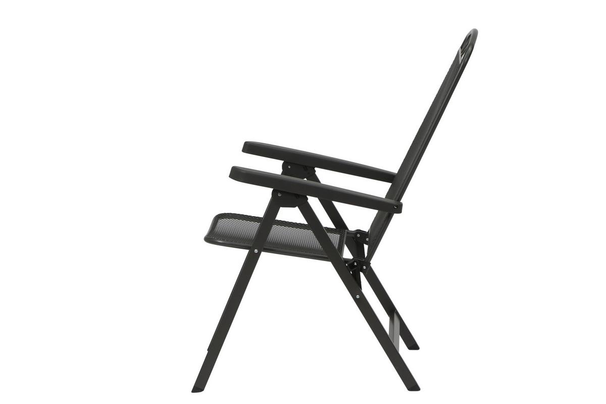 Gartenklappstuhl-Set Elda 4-tlg. Anthrazit - Anthrazit, Basics, Metall (65/103/60cm) - Siena Garden
