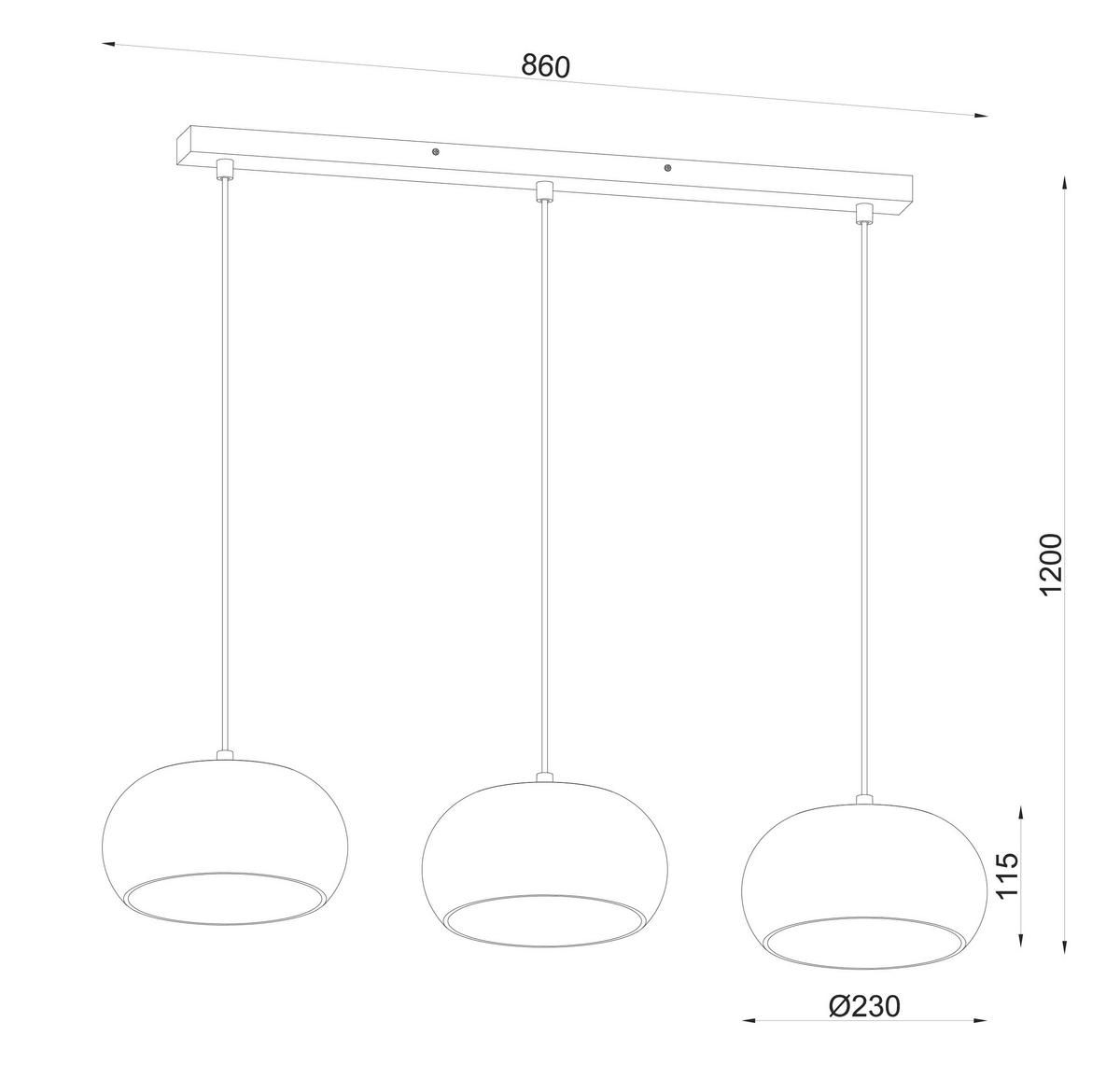 LAMPA WISZĄCA STACY - czarny, Trend, metal/szkło (68/20/120cm) - Novel