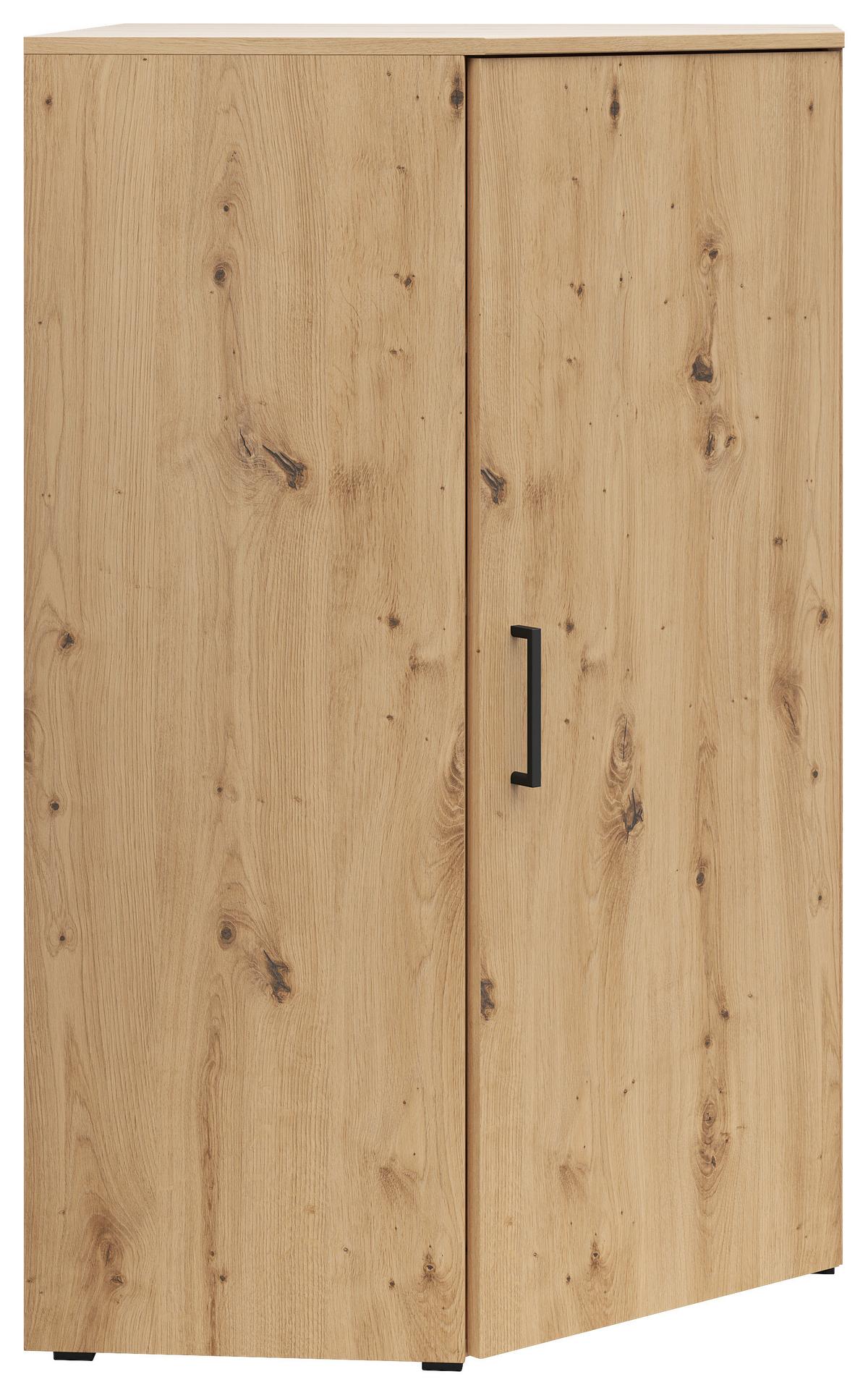 Eckkommode Multistauraum Eiche Artisan - Anthrazit/Schwarz, MODERN, Holzwerkstoff/Kunststoff (71,5/115/71,5cm) - Mömax