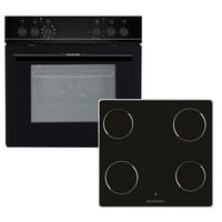 Herdset WMOC 80 Schwarz - Schwarz, KONVENTIONELL, Glas/Metall (59,5/59,5/55cm) - Wolkenstein