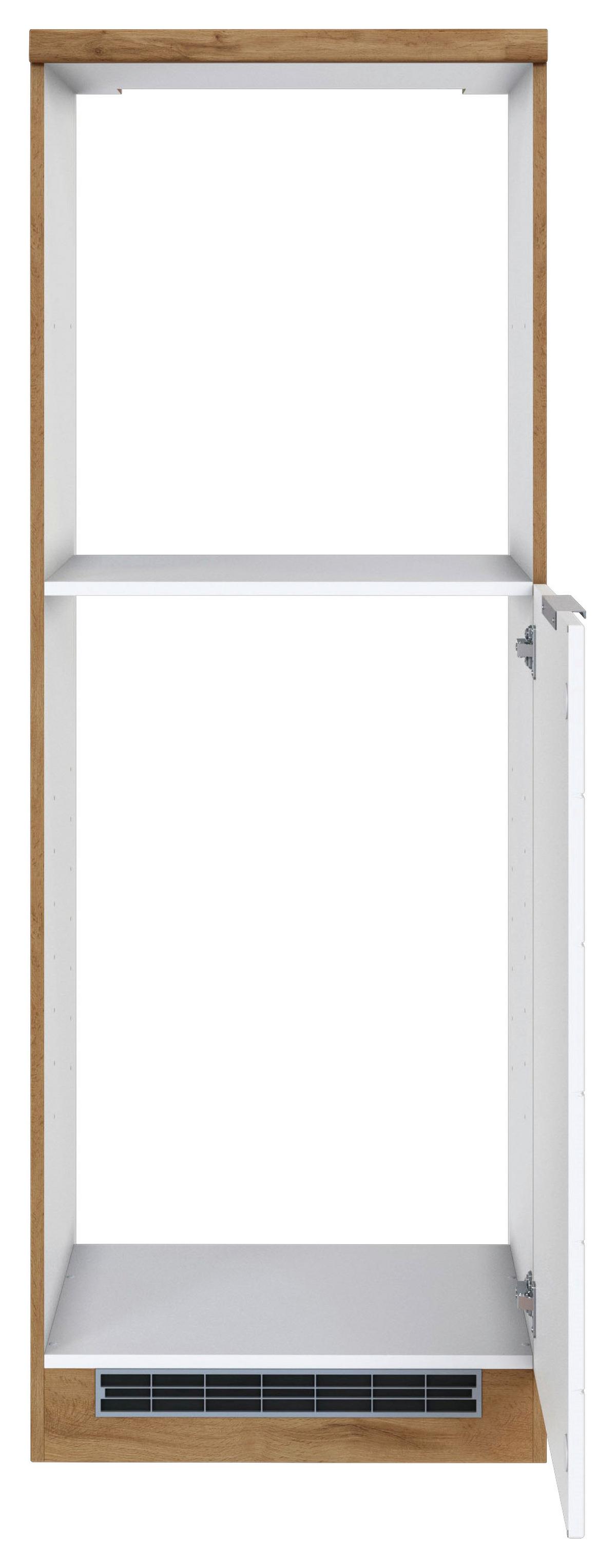 Backofen-/Kühlschrank Umbauschrank Florenz ca. 60 cm - Eiche Wotan/Weiß, Design, Holzwerkstoff/Metall (60/166/60cm) - Held