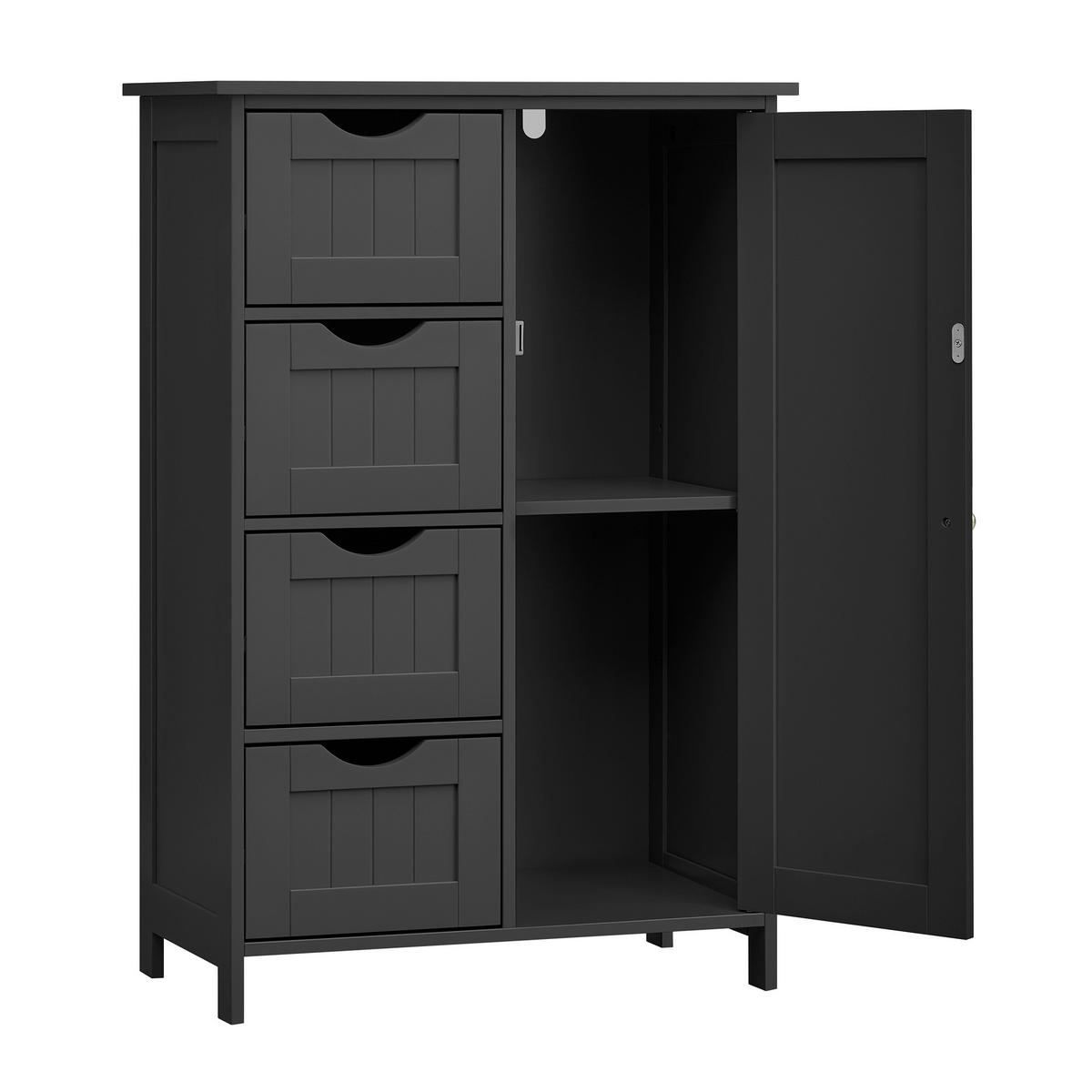 MIDISCHRANK BATHROOM CABINET - Schwarz, MODERN, Holzwerkstoff (55/82/30cm) - MID.YOU