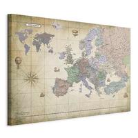 Slika Na Platnu Map Of Europe - sivobela/biserna, Basics, tekstil/les (90/60/1.2cm) - artgeist