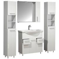 Kopalnica Lisalo Xl, Bela - srebrne barve/bela, Moderno, umetna masa/steklo (135cm) - MID.YOU