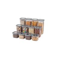 ZESTAW POJEMNIKÓW KUCHENNYCH BNM24LU - przejrzysty/biały, Basics, tworzywo sztuczne