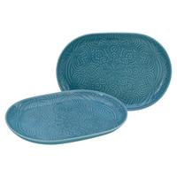 Set Pladnjev Za Serviranje Orient Mandala, 2-Delni - svetlo modra, Trend, keramika (30/23/7cm) - Creatable