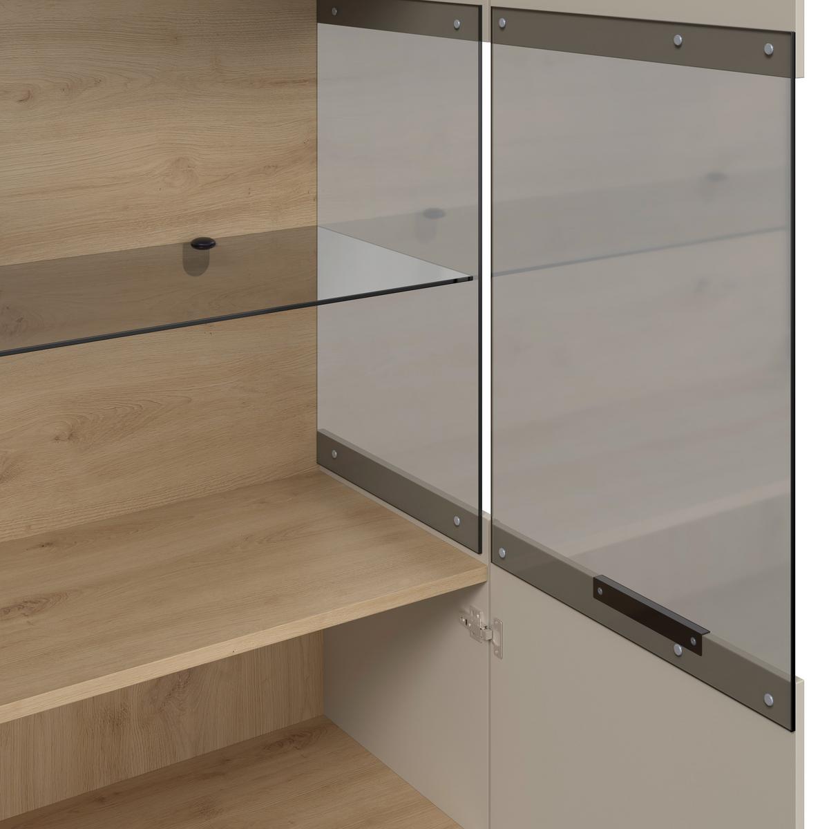 Vitrina Darius - kašmir/hrast Artisan, Trend, staklo/drvni materijal (88,5/148,3/37cm) - Modern Living