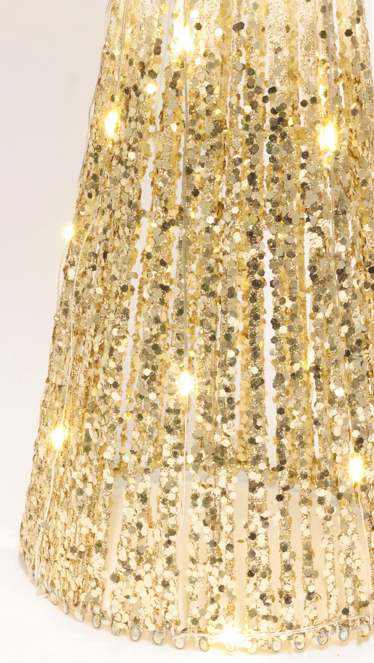 PIRAMIDA BOŻONARODZENIOWA DRAHT-LED-PYRAMIDE / PALAZZO - kolor złoty, Basics, metal (40cm) - X-Mas